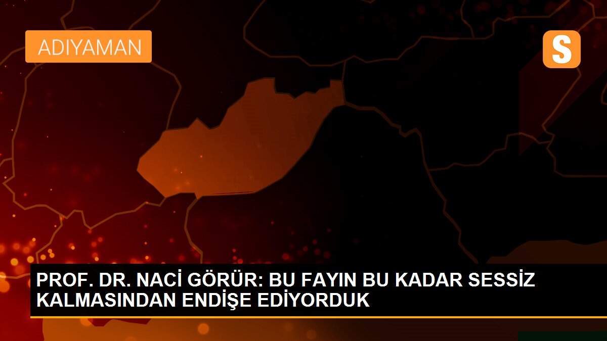 PROF. DR. NACİ GÖRÜR: BU FAYIN BU KADAR SESSİZ KALMASINDAN ENDİŞE EDİYORDUK