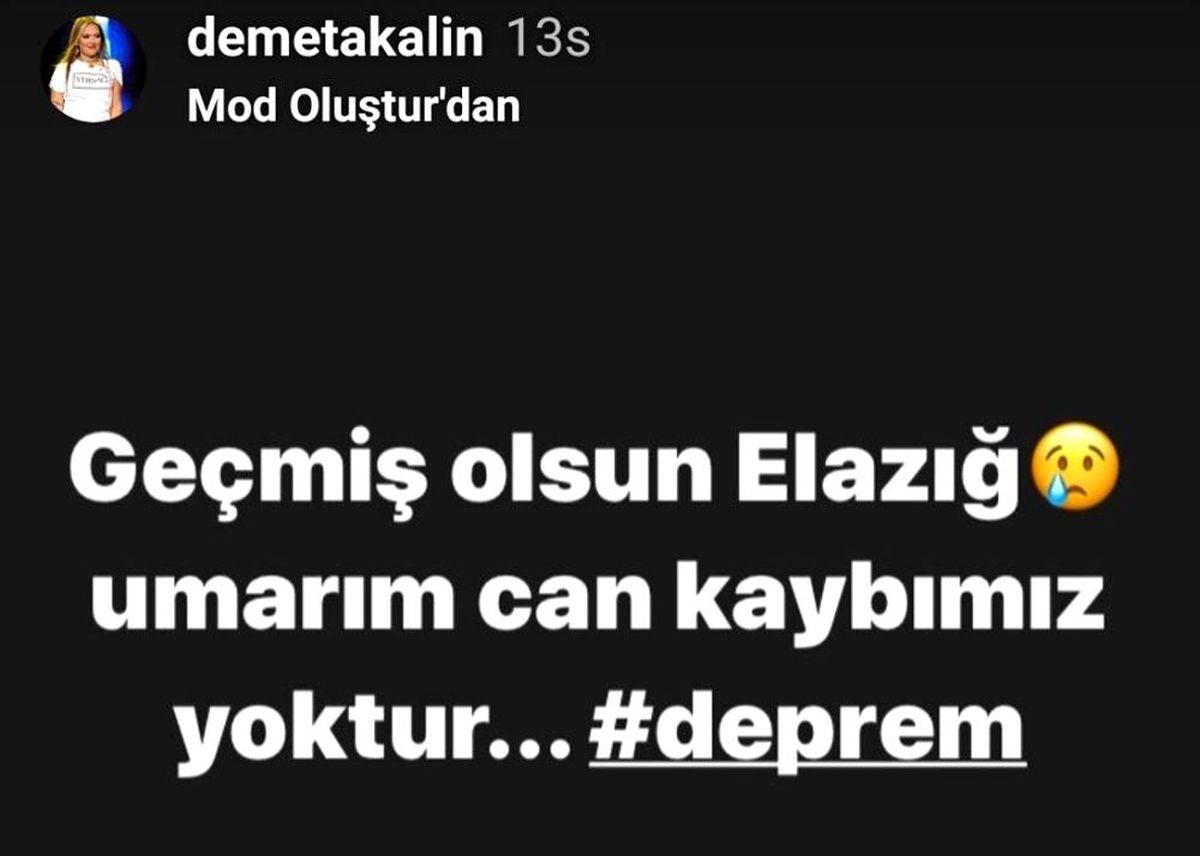 Ünlü isimlerden deprem sonrası paylaşım