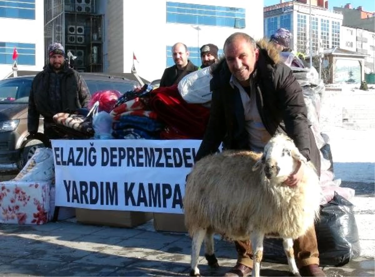 Elazığ\'daki depremzedelere iki koyununu gönderdi