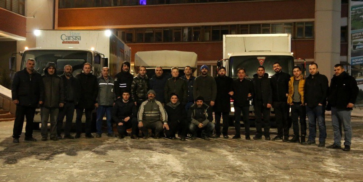 Erzurum\'dan deprem bölgesine sevgi seli
