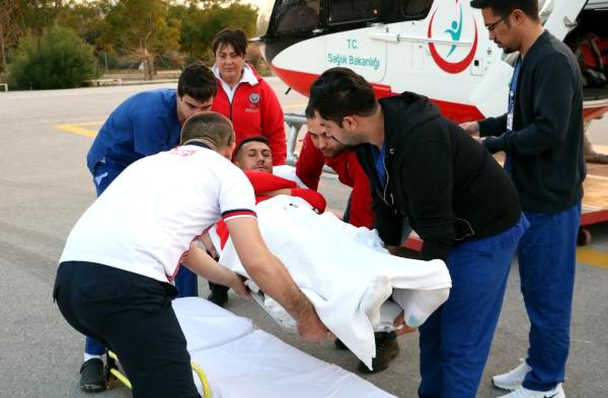 Jahovic ambulans helikopterle Antalya\'ya getirildi