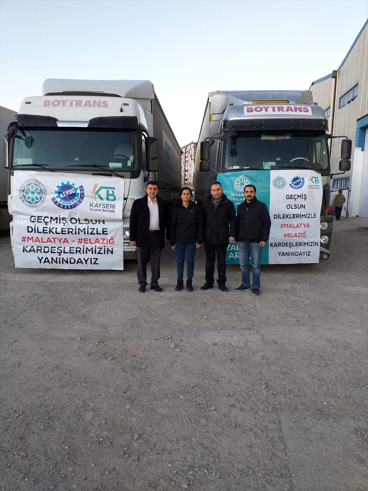 Kayseri\'deki odaların yardım tırları deprem bölgesine ulaştı