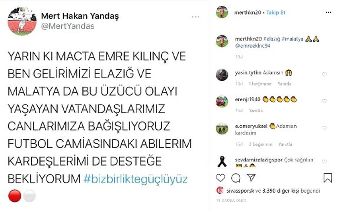 Sivasspor ve Rizesporlu futbolculardan depremzedelere yardım