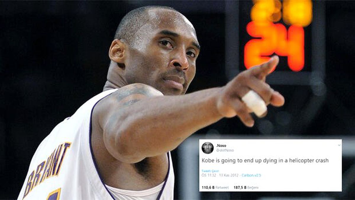 2012 yılında yazdı: "Kobe Bryanyt helikopter kazasında ölecek"