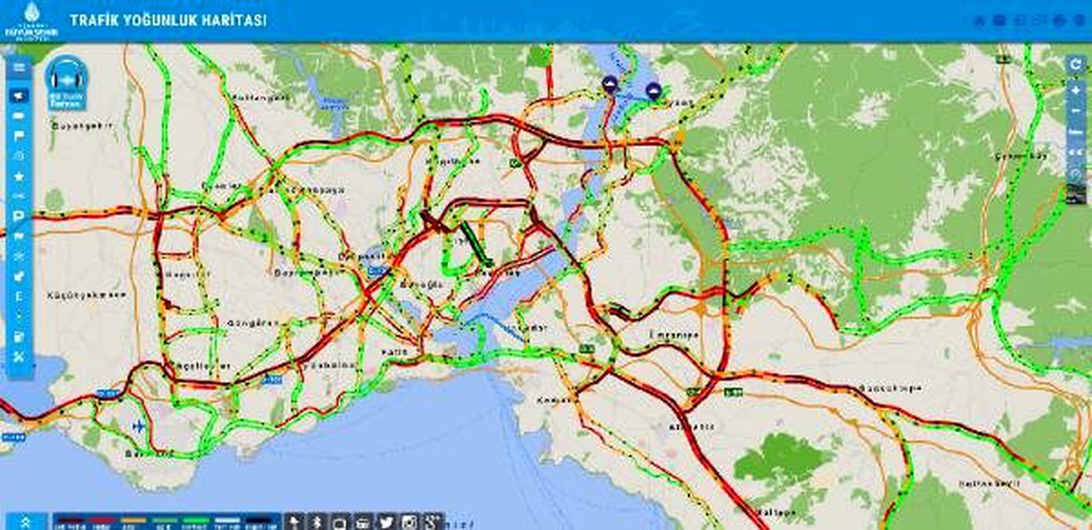 İstanbul\'da trafik yoğunluğu yüzde 83\'lere ulaştı (1)