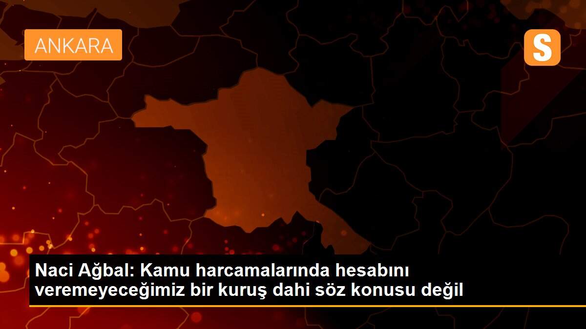 Naci Ağbal: Kamu harcamalarında hesabını veremeyeceğimiz bir kuruş dahi söz konusu değil