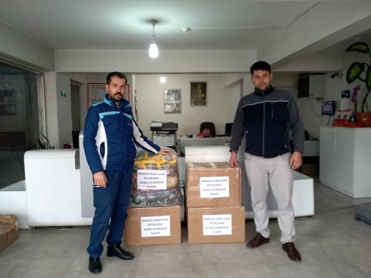 Soma\'dan Elazığ\'a yardım eli
