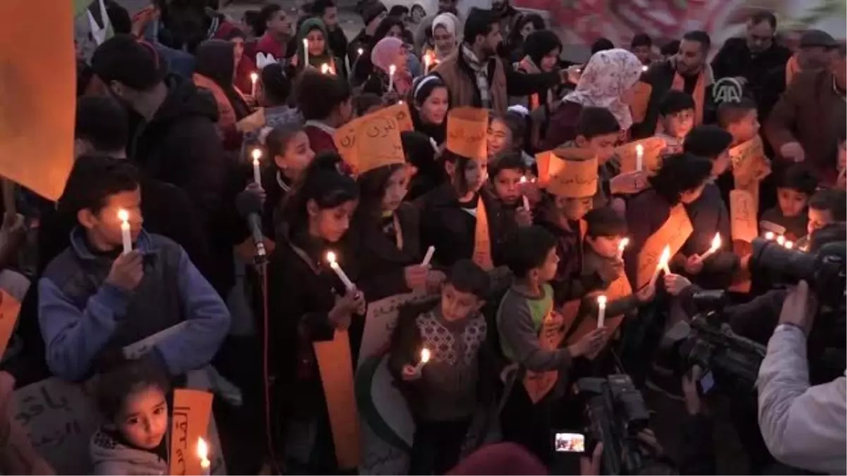 Gazzeli çocuklardan sözde barış planı protestosu