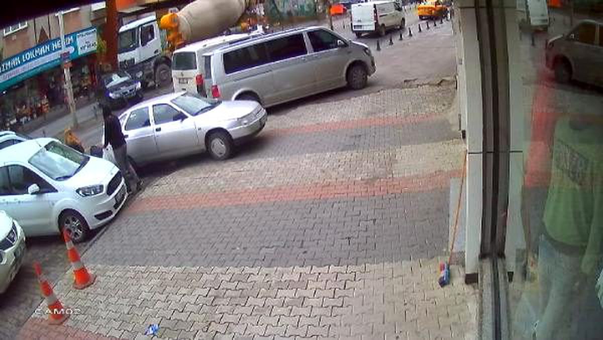 Güngören\'de beton mikseri dehşeti kamerada
