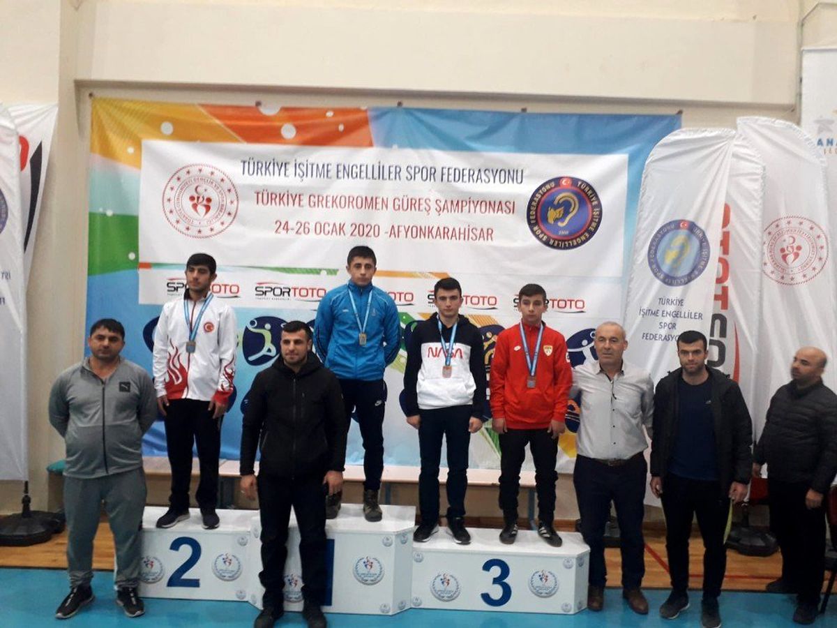 Hamza Korkmaz, İşitme Engelliler Güreş Şampiyonasında Türkiye Üçüncüsü