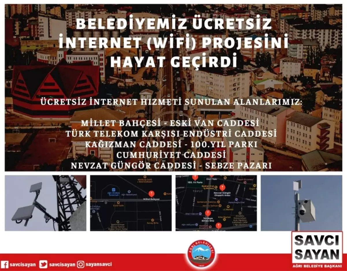 Ağrı\'da internet bedava oldu