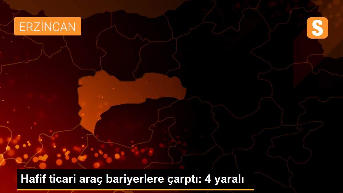 Hafif ticari araç bariyerlere çarptı: 4 yaralı