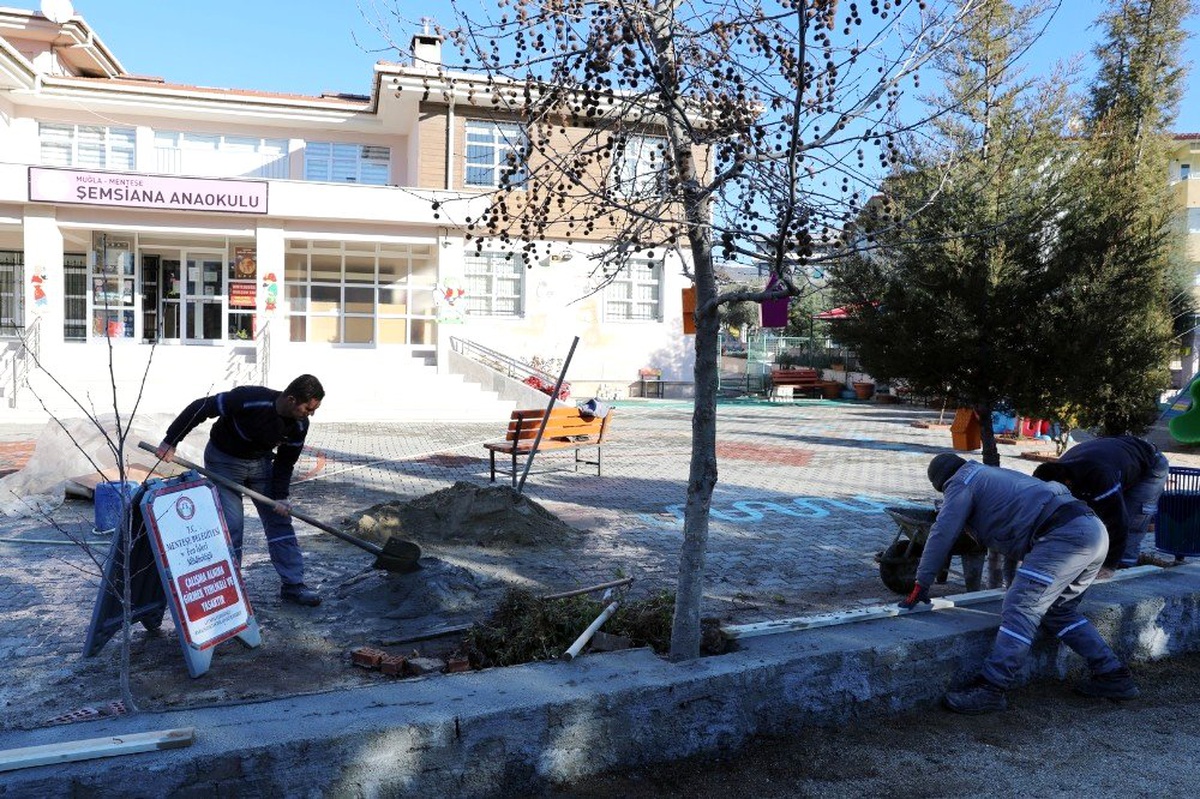 Menteşe Belediyesi\'nden Şemsiana Ana Okulunda bakım ve onarım çalışması