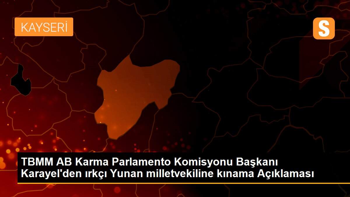 TBMM AB Karma Parlamento Komisyonu Başkanı Karayel\'den ırkçı Yunan milletvekiline kınama Açıklaması