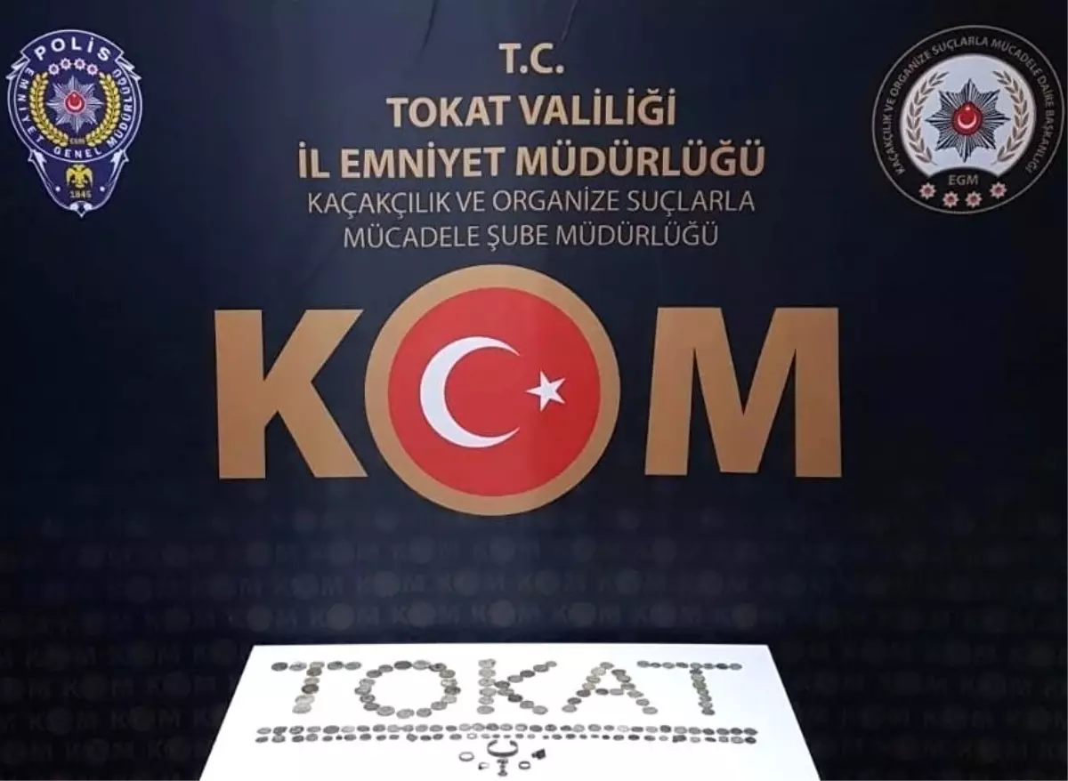 Tokat\'ta polis operasyonu, 153 parça tarihi eser ele geçirildi