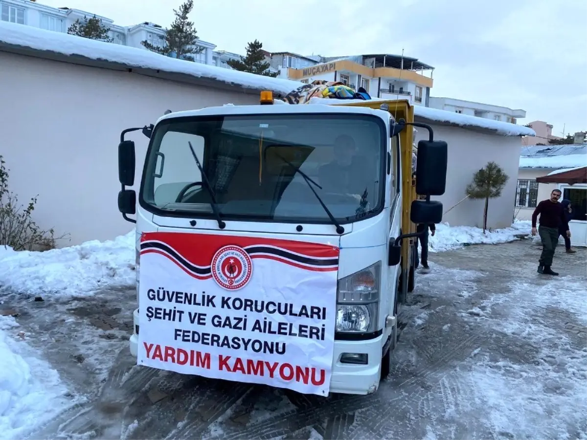 Güvenlik Korucuları Şehit ve Gazi Aileleri Federasyonundan Elazığ\'a yardım