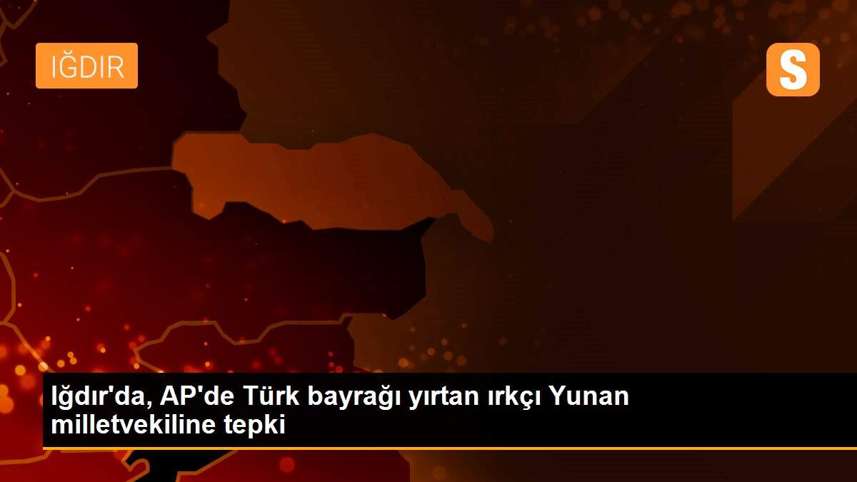 Iğdır\'da, AP\'de Türk bayrağı yırtan ırkçı Yunan milletvekiline tepki