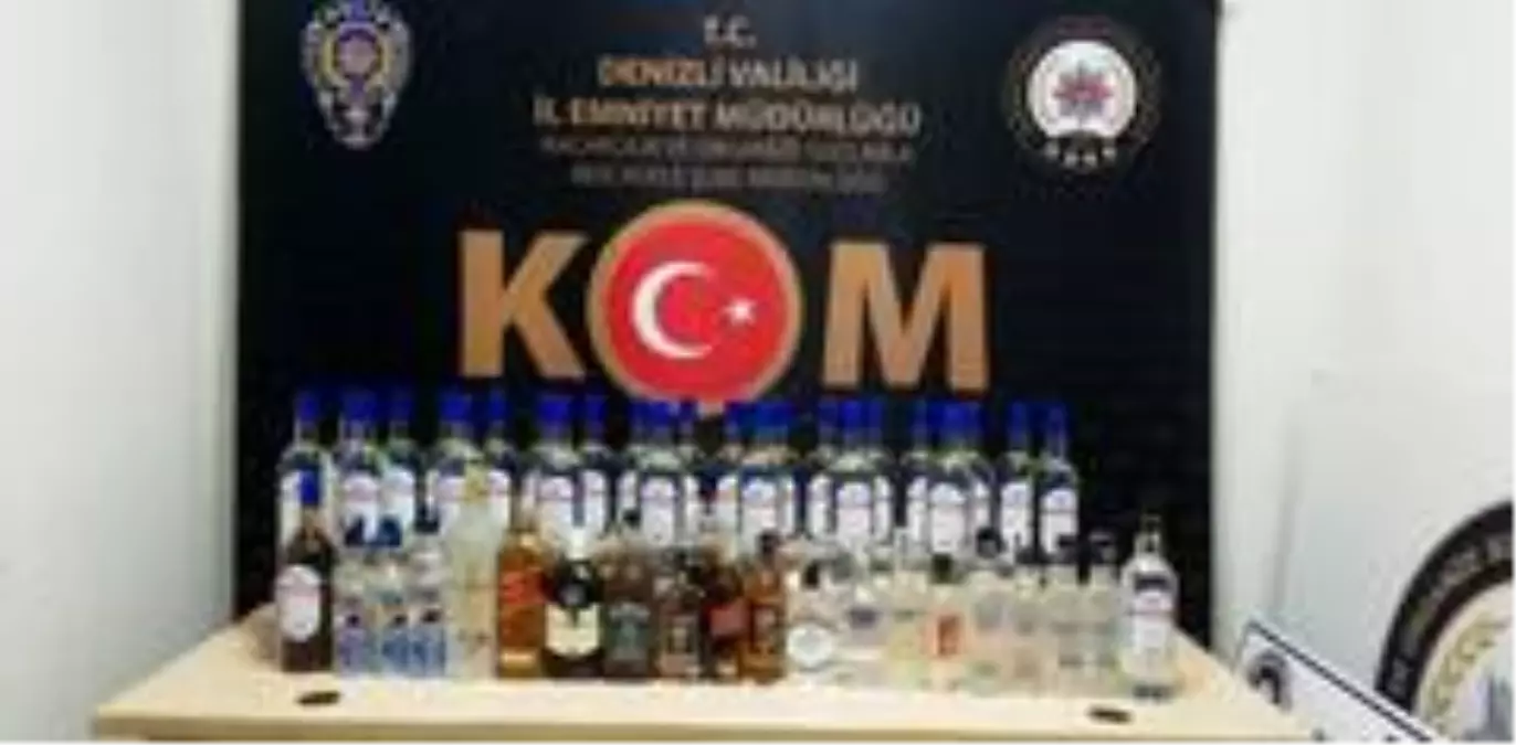 Denizli\'de 131 şişe kaçak içki ve 256 litre sahte alkol ele geçirildi