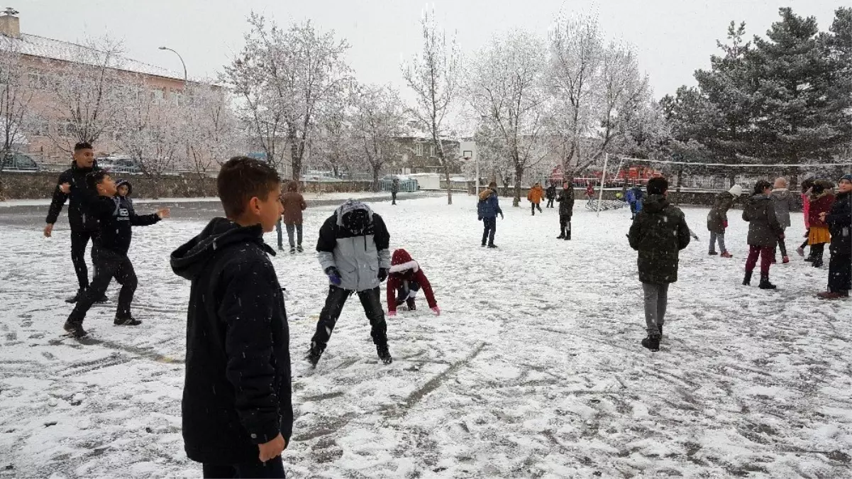 Erzincan\'da lapa lapa kar yağışı