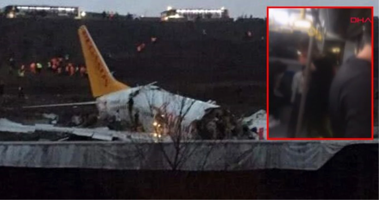 Sabiha Gökçen\'deki uçak kazasından yaralı olarak kurtulan yolcuların ilk görüntüleri ortaya çıktı