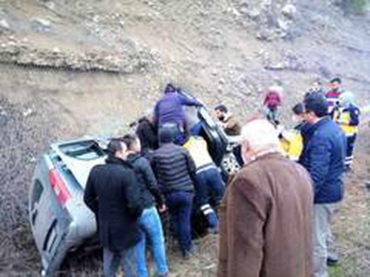 Otomobil şarampole devrildi: 2 yaralı