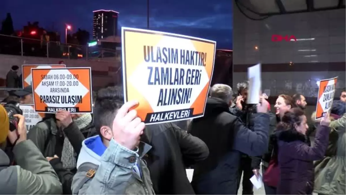 Şişli\'de ulaşım zammı protestosu