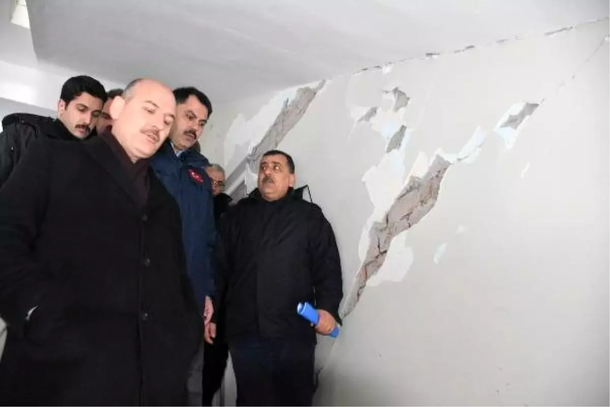 Bakan Soylu ve Kurum\'dan, Malatya\'da deprem bölgesinde inceleme