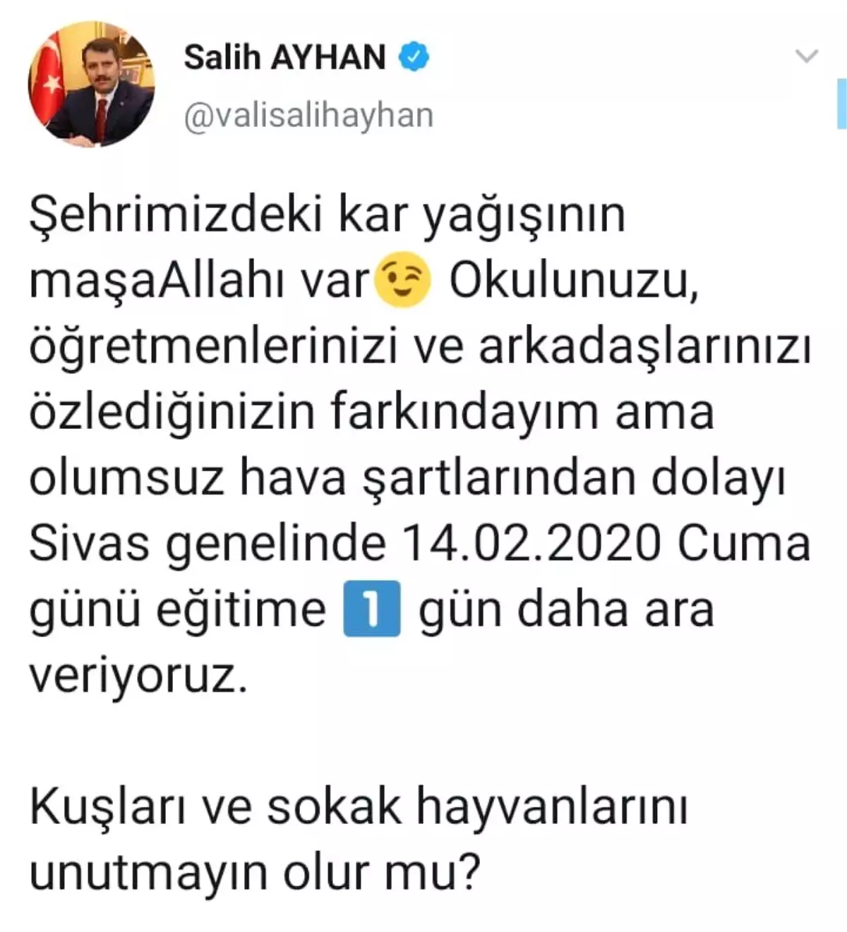 Sivas\'ta eğitime kar engeli