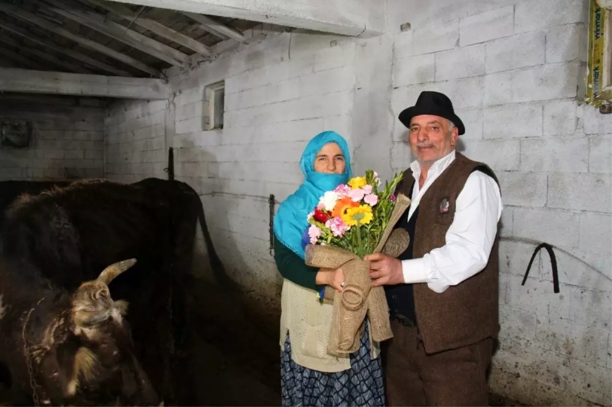 42 yıllık eşine ahırda Sevgililer Günü sürprizi