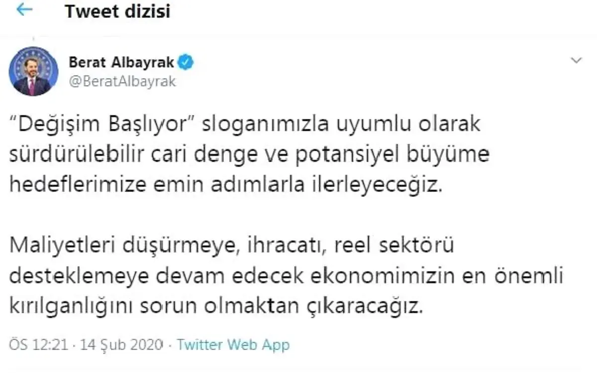 Bakan Albayrak: Büyüme hedeflerimize emin adımlarla ilerleyeceğiz