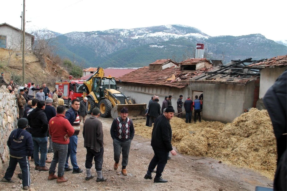 Amasya\'da ev ve samanlık yangını