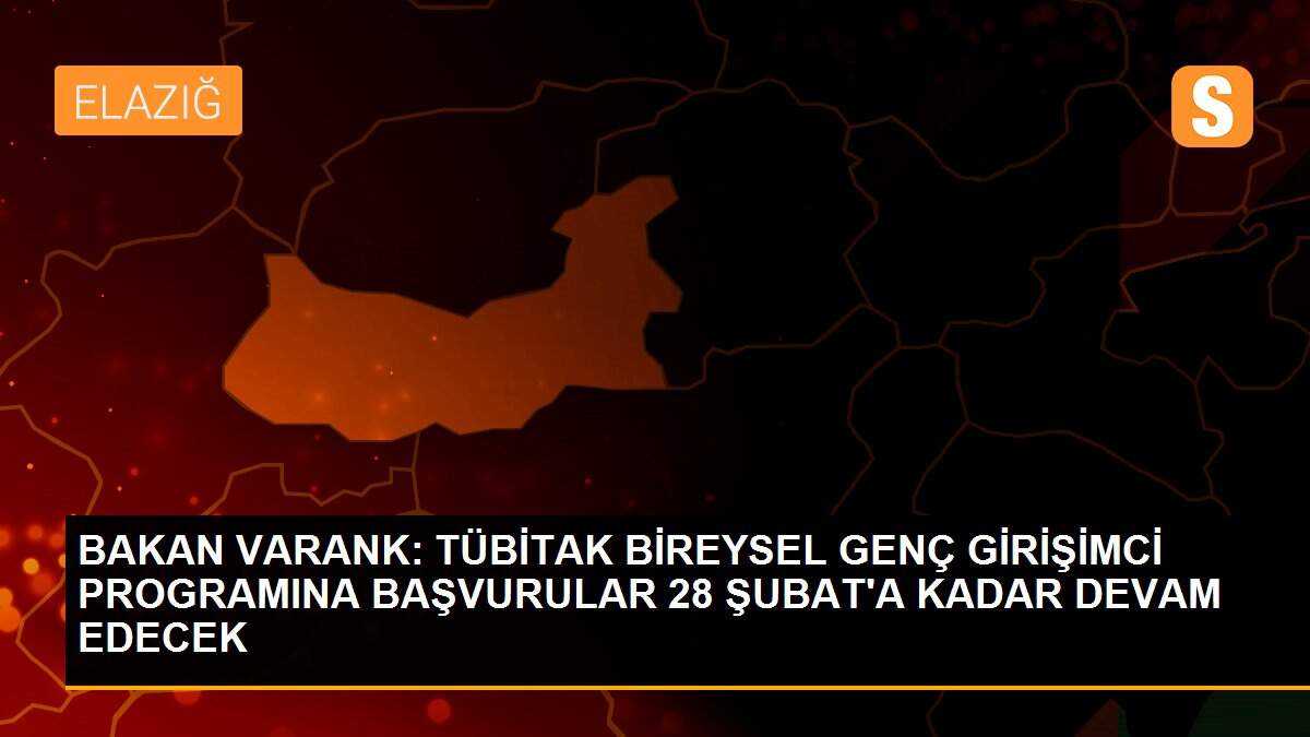 BAKAN VARANK: TÜBİTAK BİREYSEL GENÇ GİRİŞİMCİ PROGRAMINA BAŞVURULAR 28 ŞUBAT\'A KADAR DEVAM EDECEK