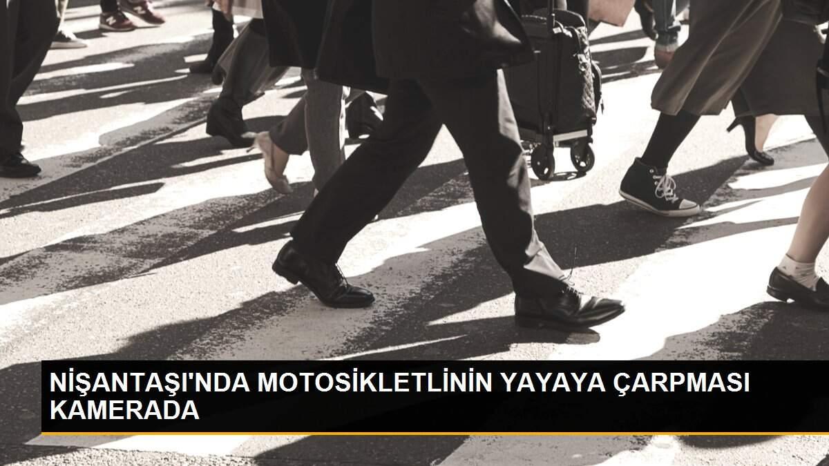 NİŞANTAŞI\'NDA MOTOSİKLETLİNİN YAYAYA ÇARPMASI KAMERADA