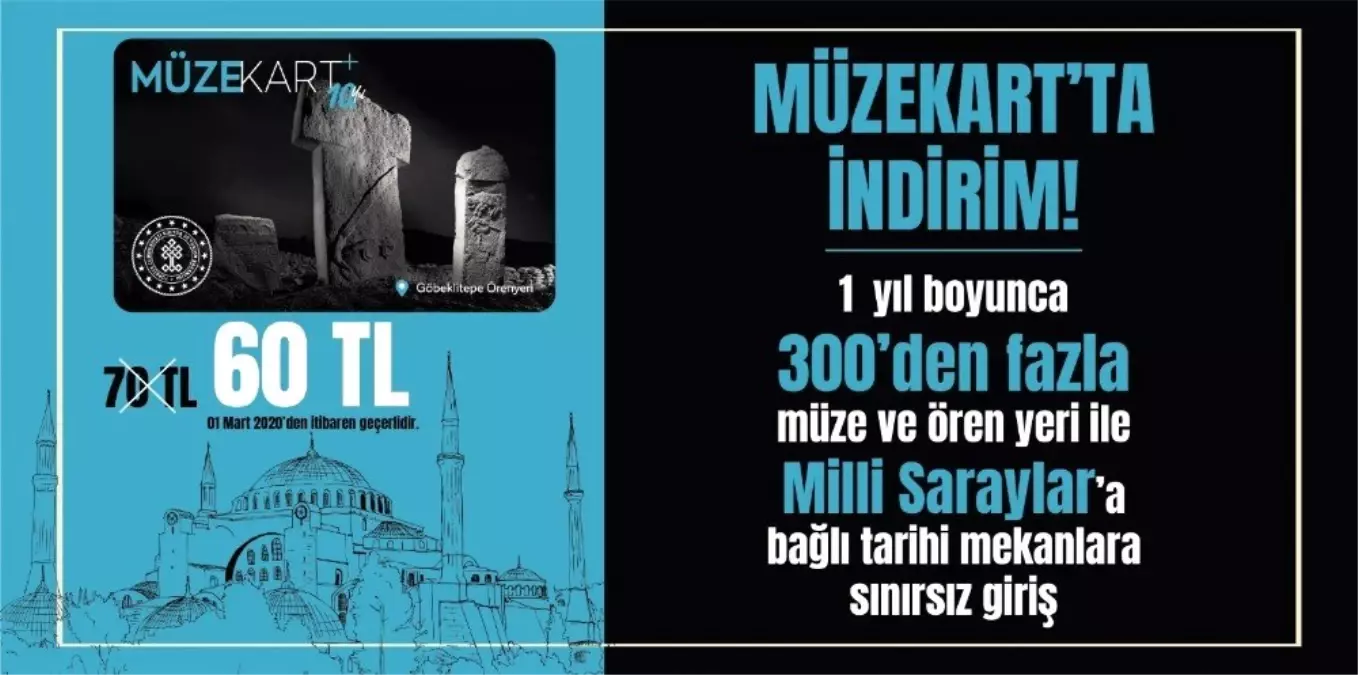 Müzekart 1 Mart\'tan itibaren 60 TL