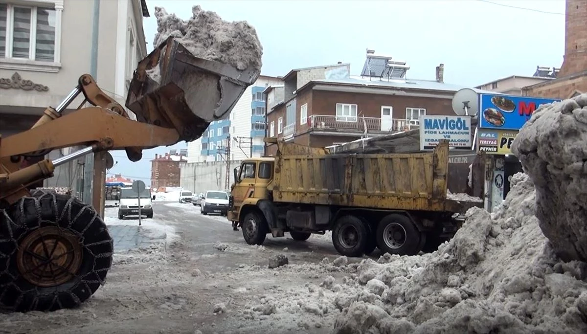 Ahlat\'ta 600 kamyon kar ilçe dışına taşındı