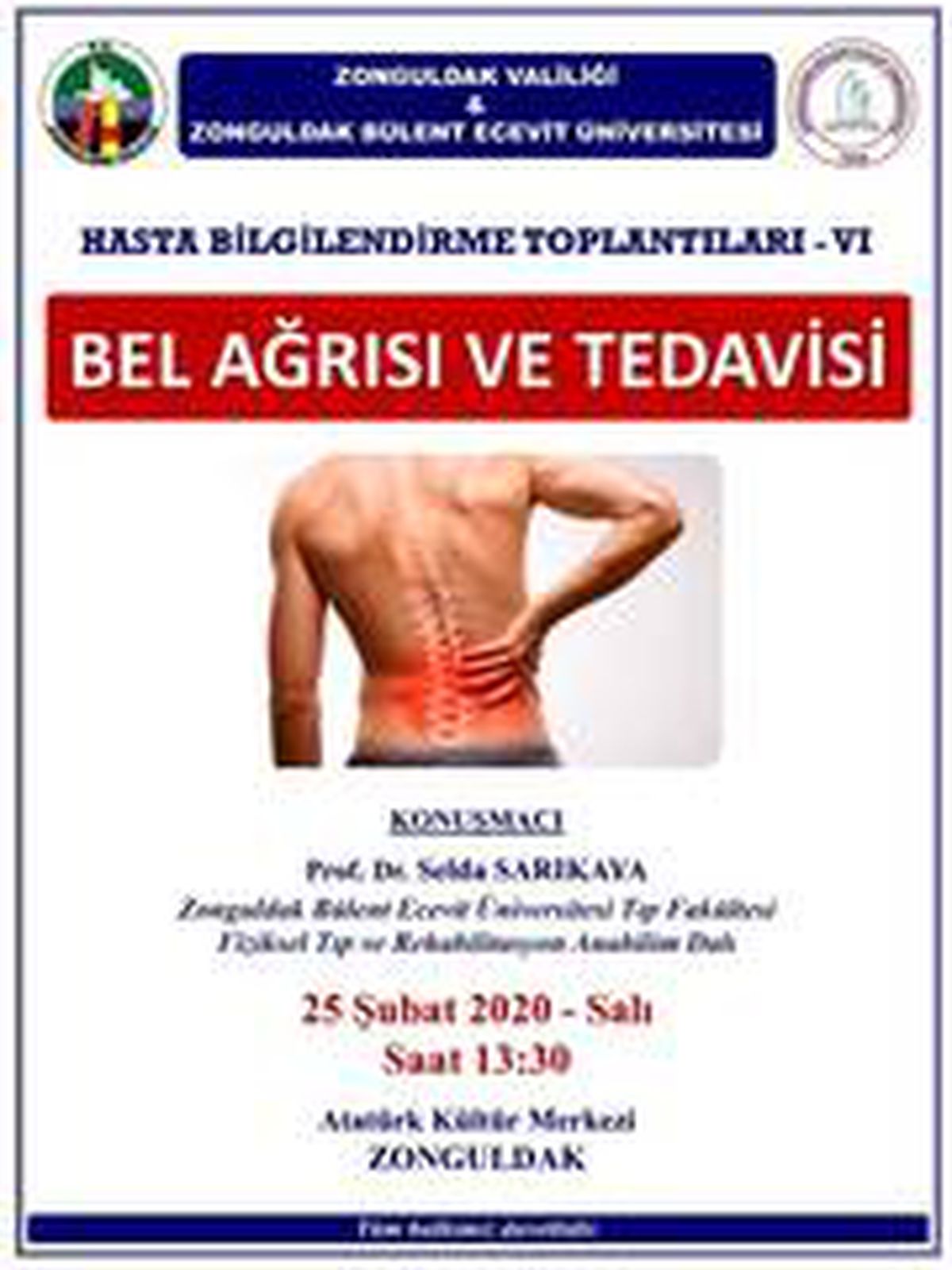 Bel ağrısı ve tedavileri anlatılacak