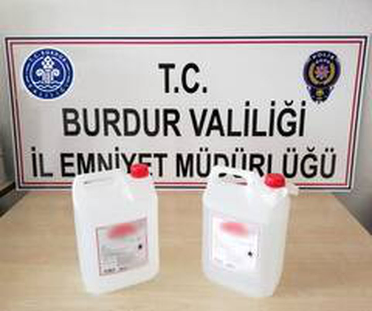 Burdur\'da 7 litre etil alkol ele geçirildi