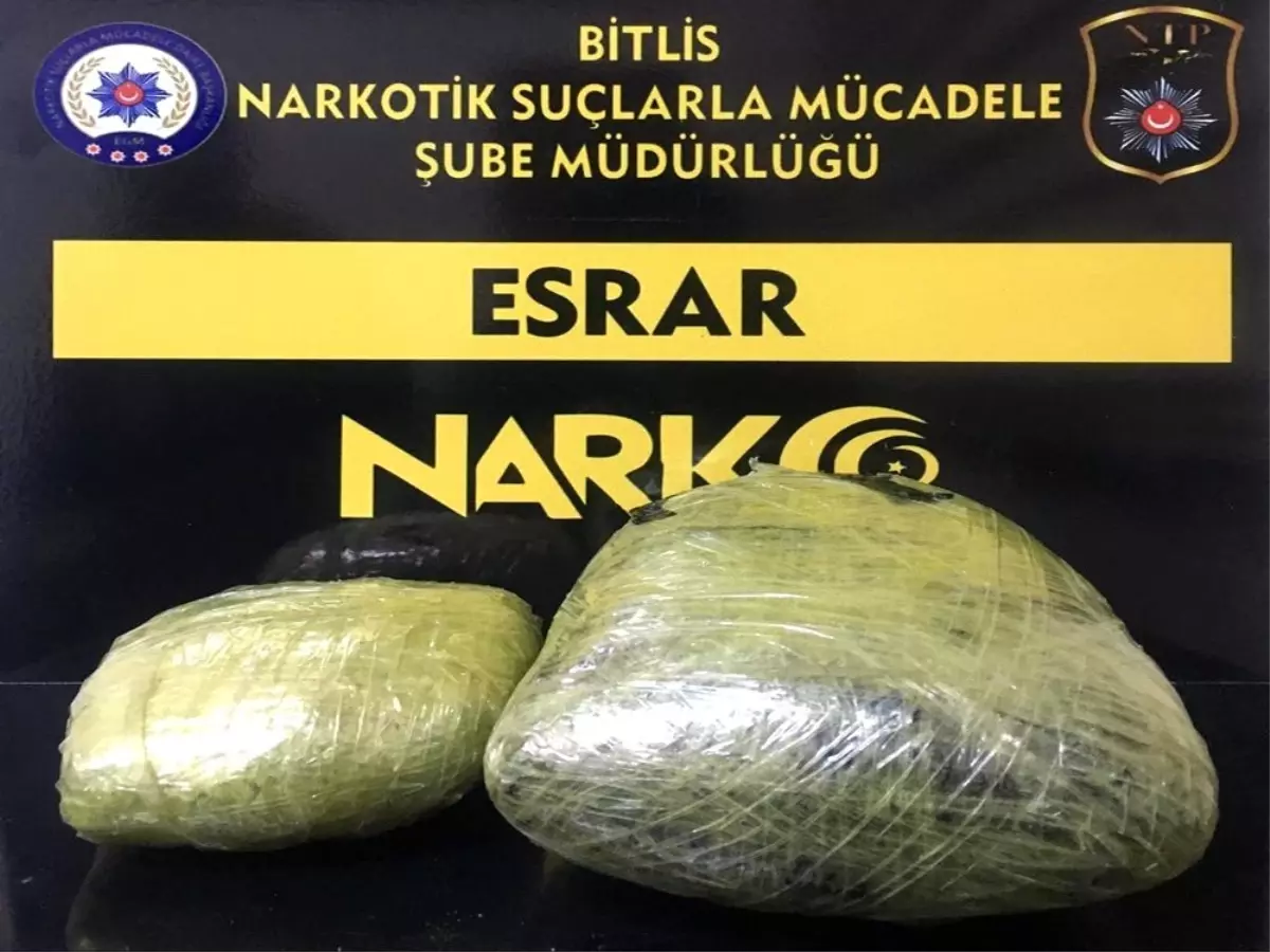 Bitlis\'te 2 kilo 232 gram esrar ele geçirildi