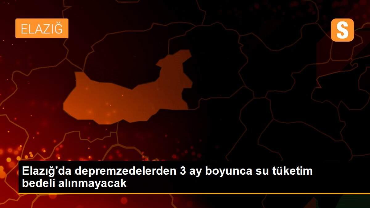 Elazığ\'da depremzedelerden 3 ay boyunca su tüketim bedeli alınmayacak