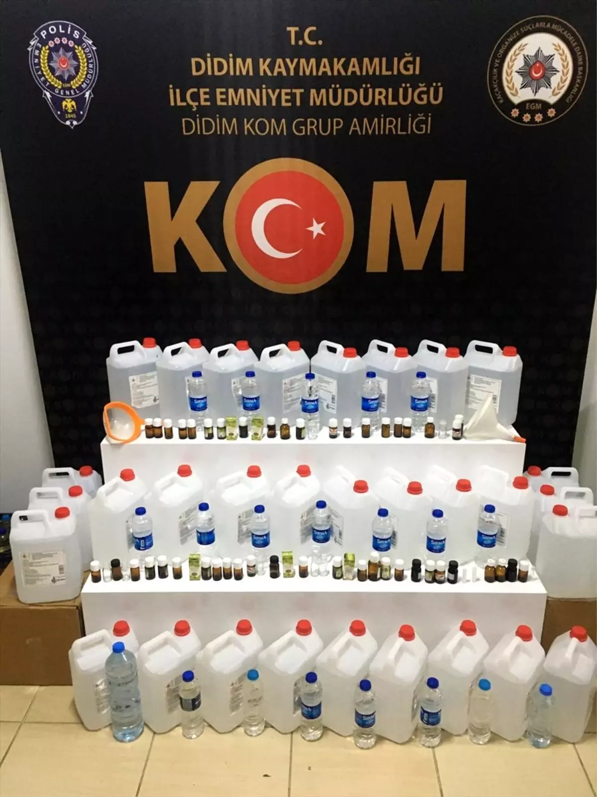 Didim\'de 154 litre sahte alkol ele geçirildi