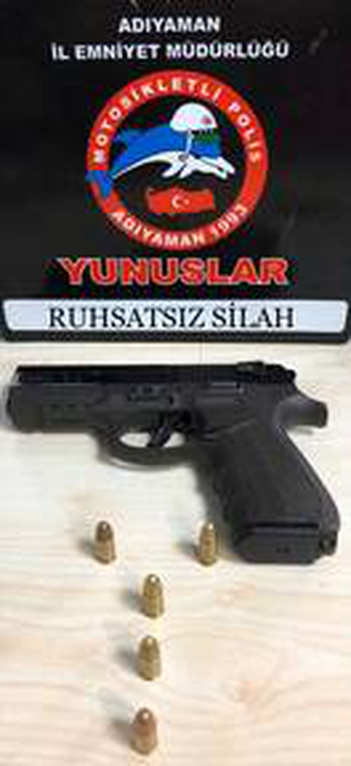 Adıyaman\'da ruhsatsız tabanca ele geçirildi