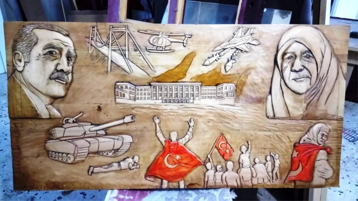 Ahşap sanatçısı Tektaş son eserini Cumhurbaşkanı Erdoğan\'a yaptı