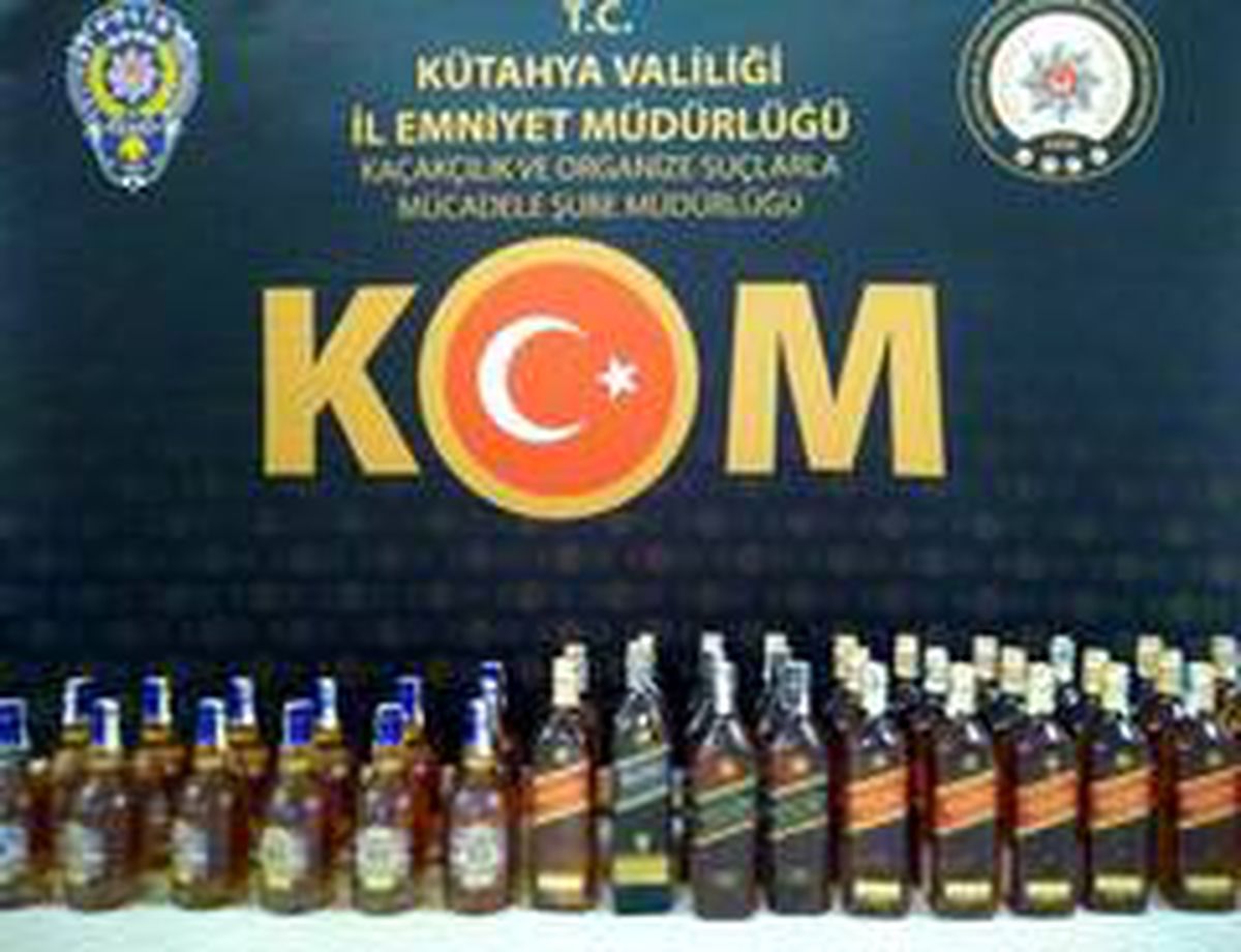Kütahya\'da 42 şişe kaçak içki ele geçirildi