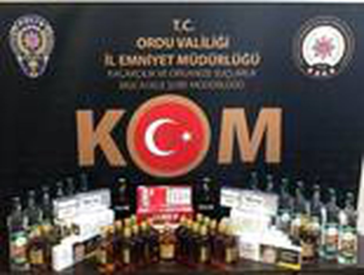 Ordu\'da 29 şişe sahte alkol ele geçirildi