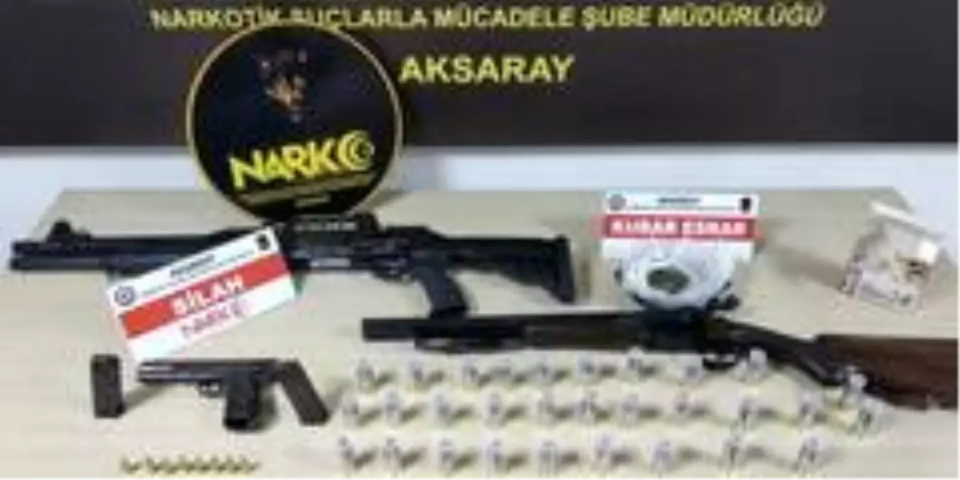 Aksaray\'da polisin operasyonunda uyuşturucu ve silah ele geçirildi