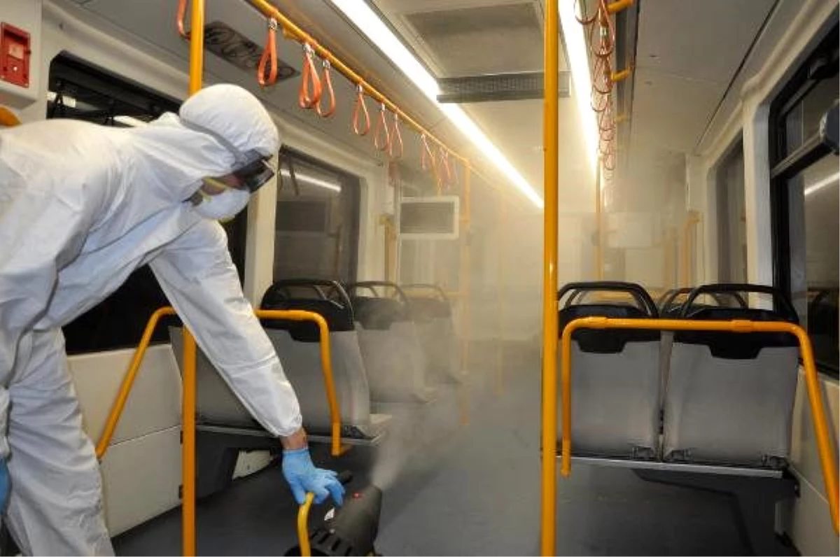 Bursa\'da toplu taşıma araçları koronavirüse karşı dezenfekte ediliyor
