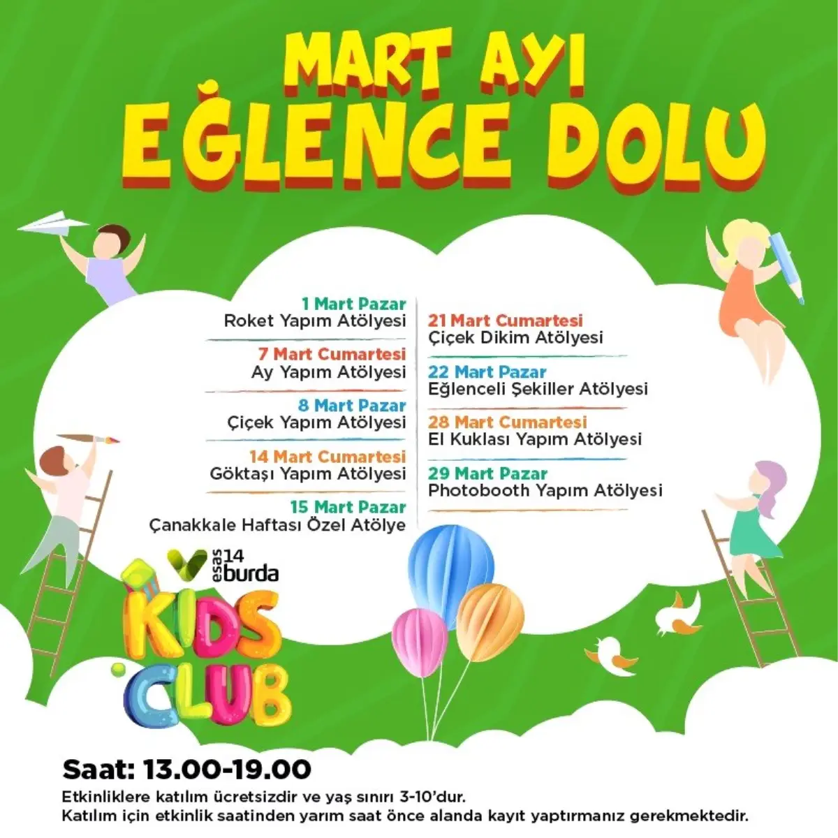 14 Burda AVM\'de Mart ayı eğlence dolu