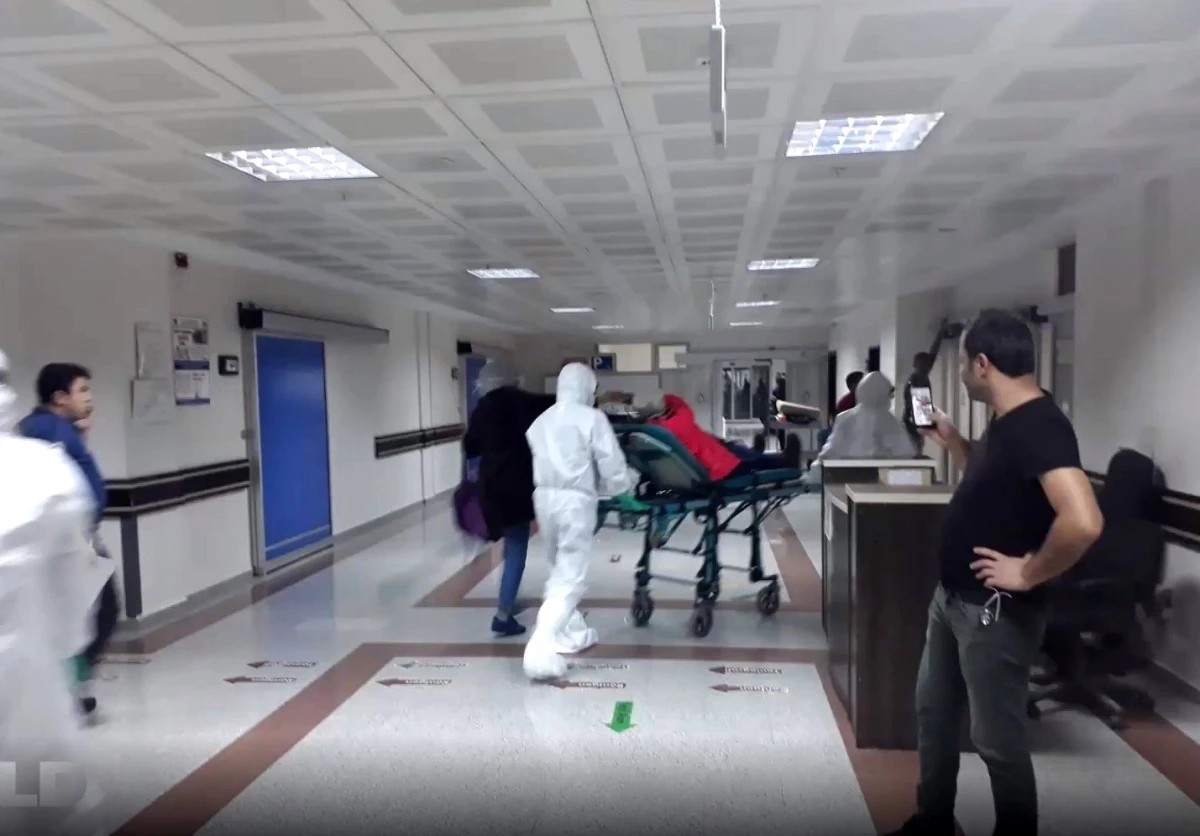 Erzurum\'da koronavirüs şüphesiyle hastaneye getirilen vatandaşlara ait ilk görüntüler