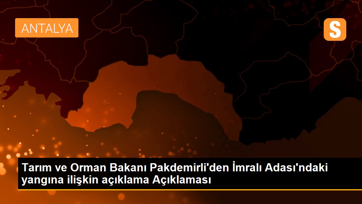 Tarım ve Orman Bakanı Pakdemirli\'den İmralı Adası\'ndaki yangına ilişkin açıklama Açıklaması