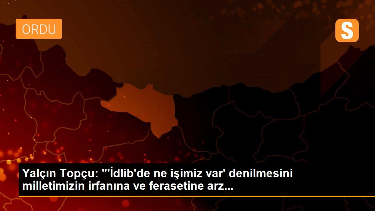 Yalçın Topçu: "\'İdlib\'de ne işimiz var\' denilmesini milletimizin irfanına ve ferasetine arz...